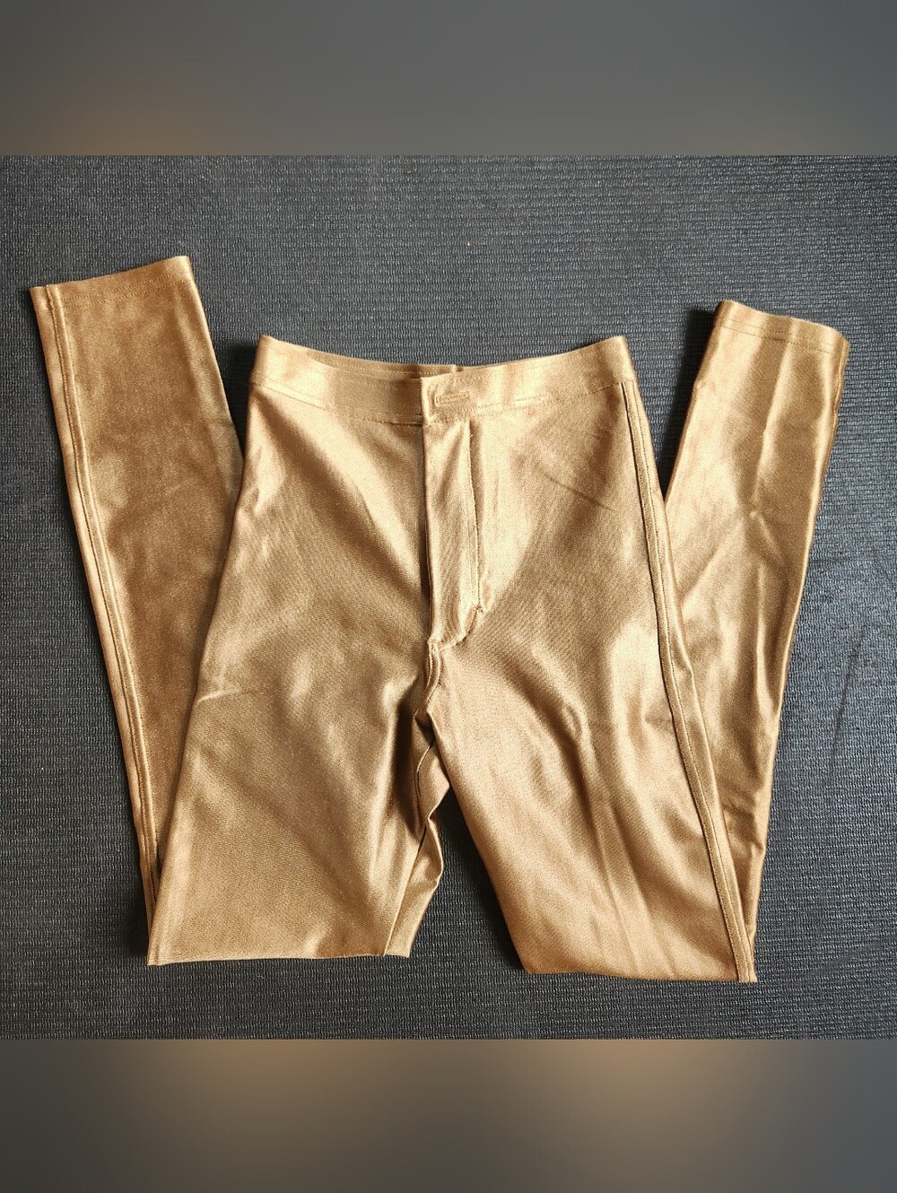 AMERICAN APPAREL Women's The Disco Pant, High Rise, Slim Fit, Shiny Gold Size XS